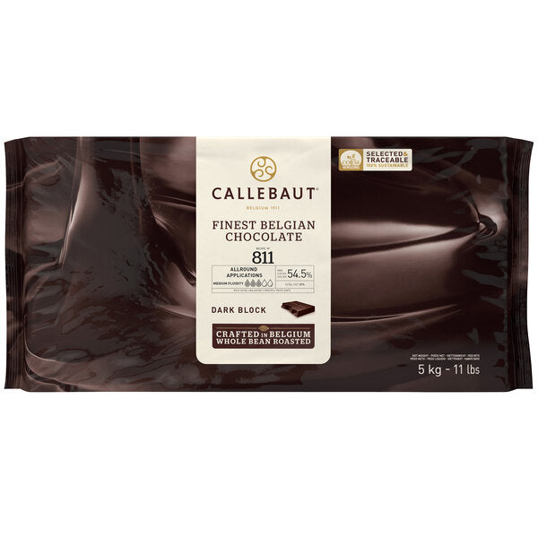 Callebaut 811 Dark Chocolate Block 54.5 5 kg 11 lbs tedtradeusa