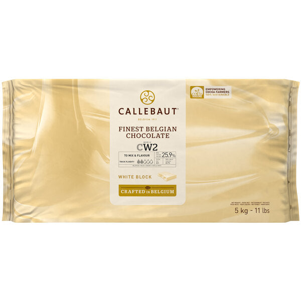 Callebaut W2 White Chocolate Block 25.9% - 5 kg-11 lbs